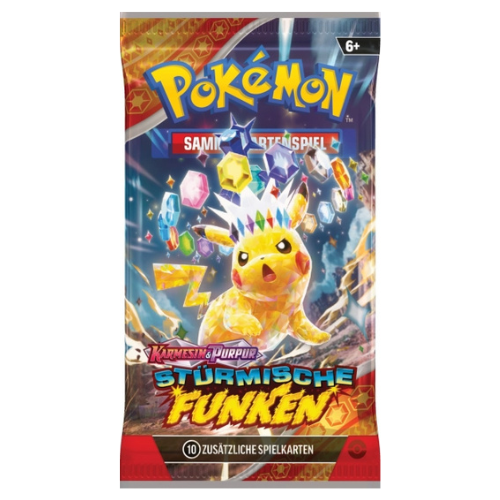 Pokemon-Karmesin-Purpur-Stuermische-Funken-Booster-Pack-Pikachu-TCG-Sammelkartenspiel