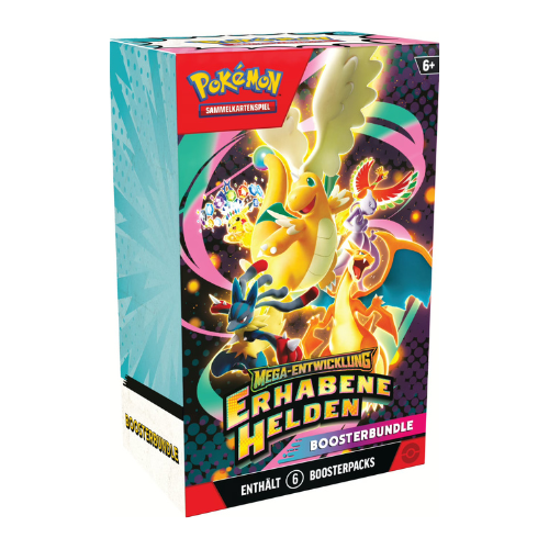 Pokémon Mega-Entwicklung Erhabene Helden Boosterbundle mit 6 Sammelkarten Boosterpackungen