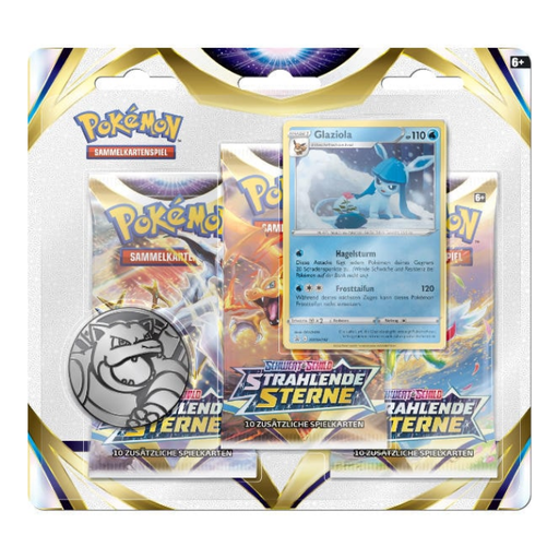 Pokémon - Schwert & Schild - Strahlende Sterne 3-Pack Blister Glaziola - Sprache: Deutsch