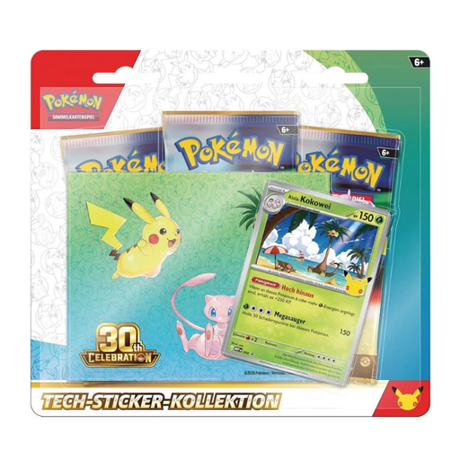 Pokémon - 30 Jahre Jubiläum Tech-Sticker-Kollektion Alola-Kokowei - Sprache: Deutsch